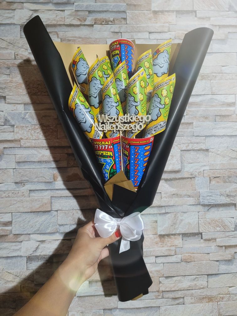 Bukiet ze zdrapek wesele urodziny
