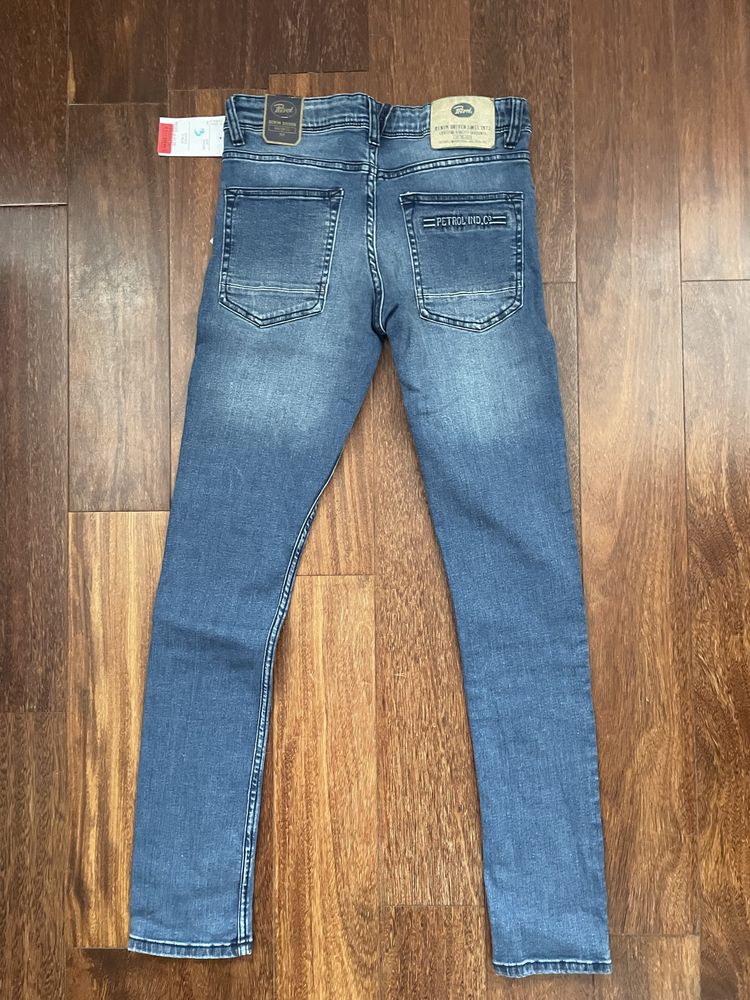 Spodnie jeansy wąskie ze stretch Petrol narrow 12/13 lat rurki 158 164