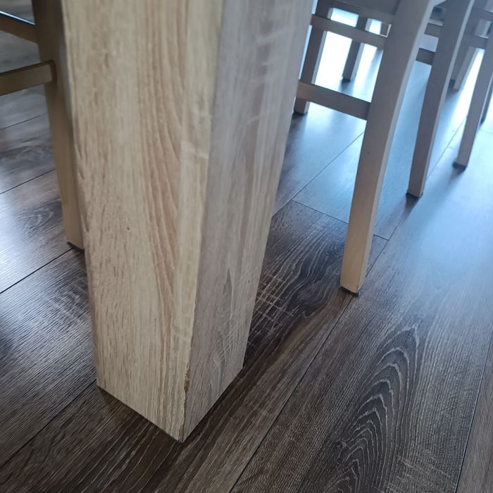 Komoda, stół, krzesła, witryna dąb sonoma