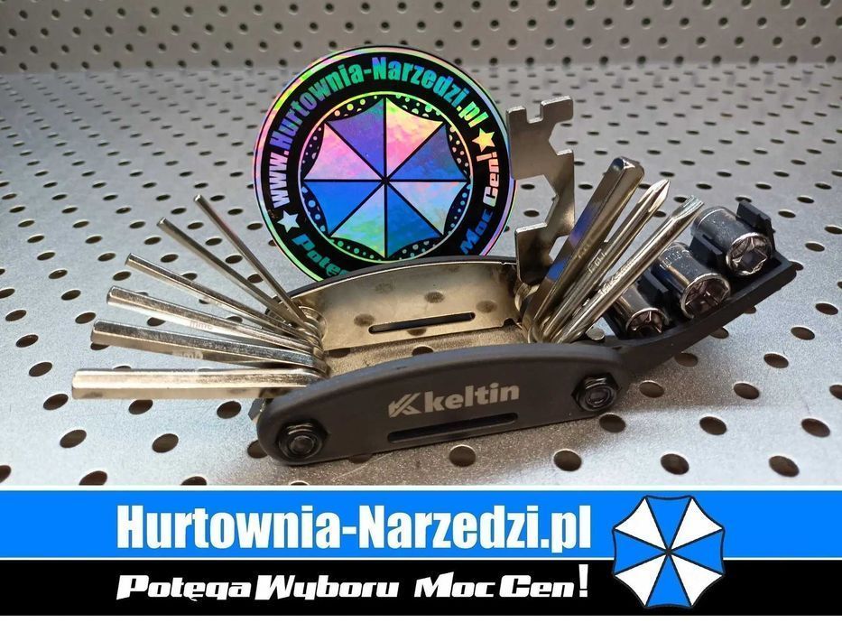 Zestaw kluczy rowerowych 16w1, klucze do roweru, wzmacniane, niklowane