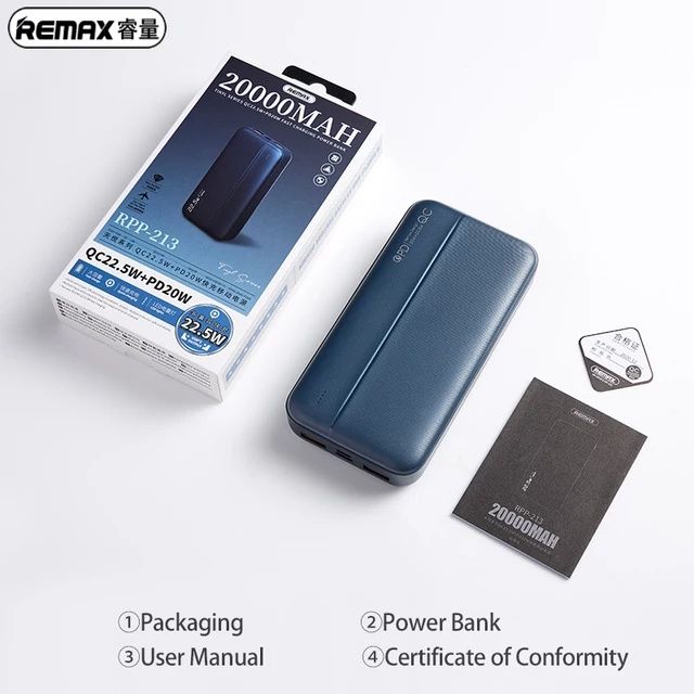 Power bank Remax RPP-213 22.5 w 20000 mAh