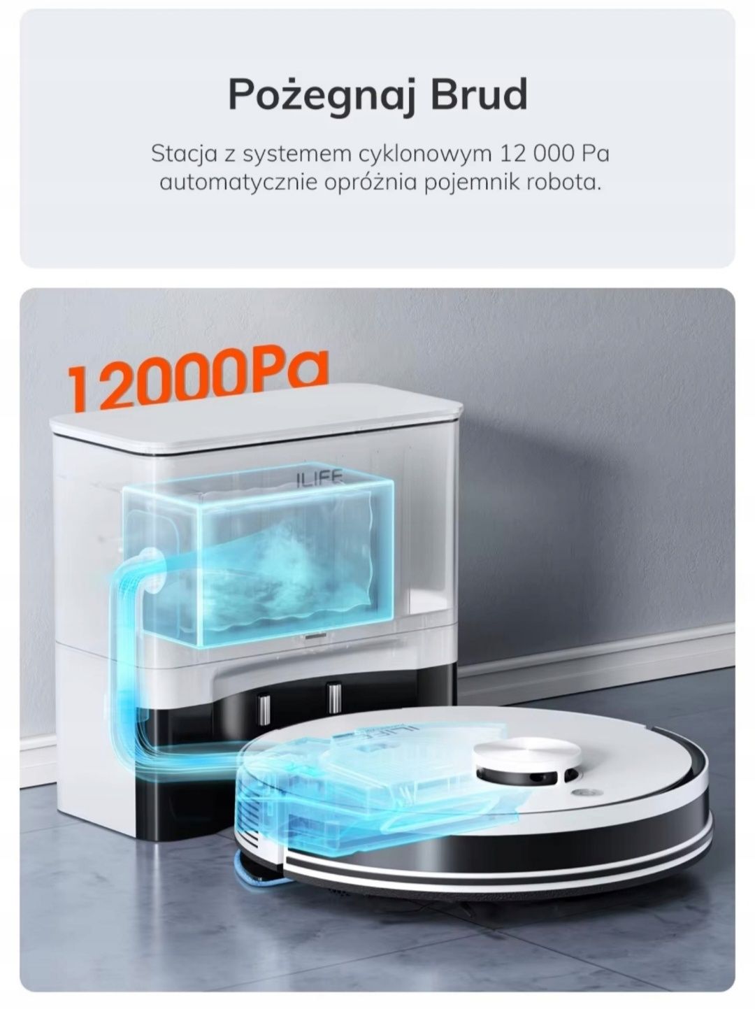 ILife a30 pro Odkurzacz samojezdny ze stacją i funkcja mopowania