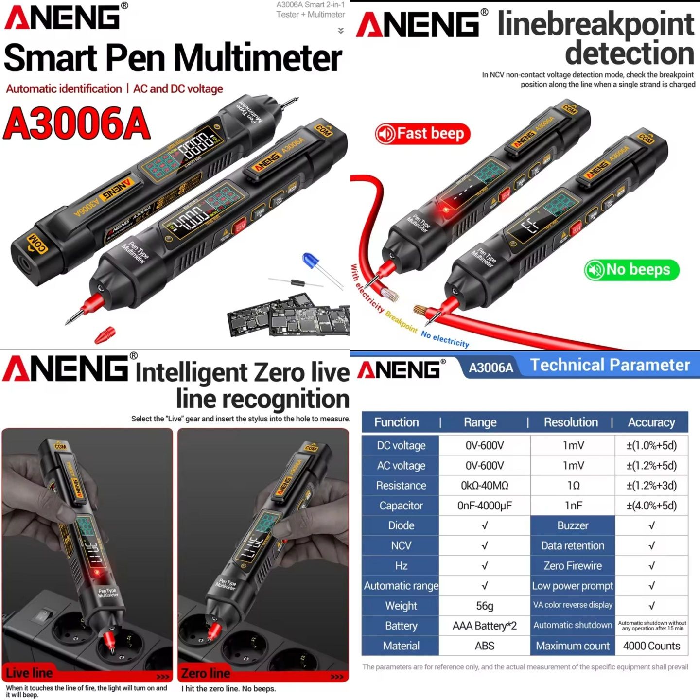Мультиметр ручка ANENG A3006 A3005D A3005B B16