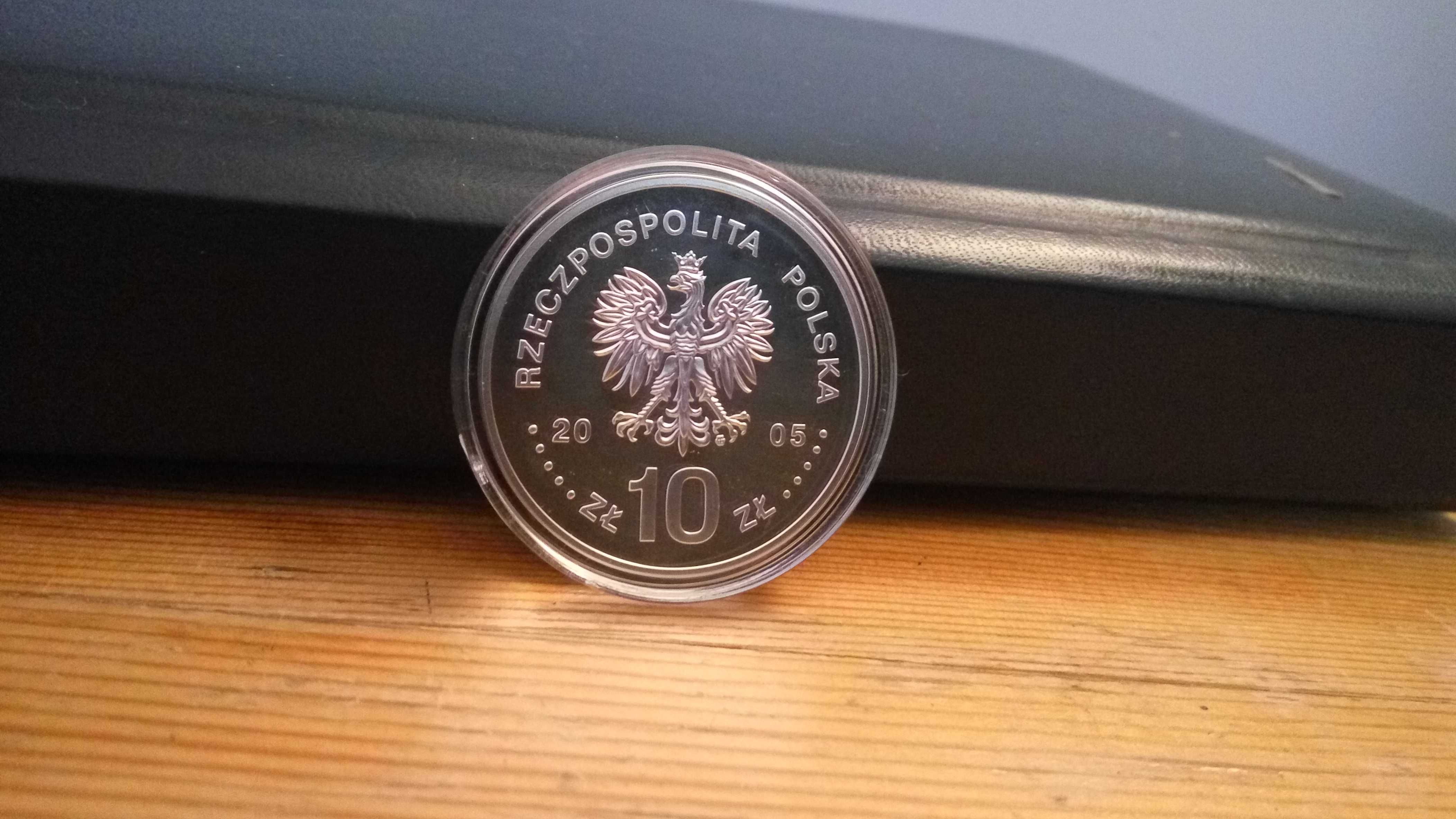 Moneta srebro, Polska 10 zł, August II Mocny postać, 2005, mennicza