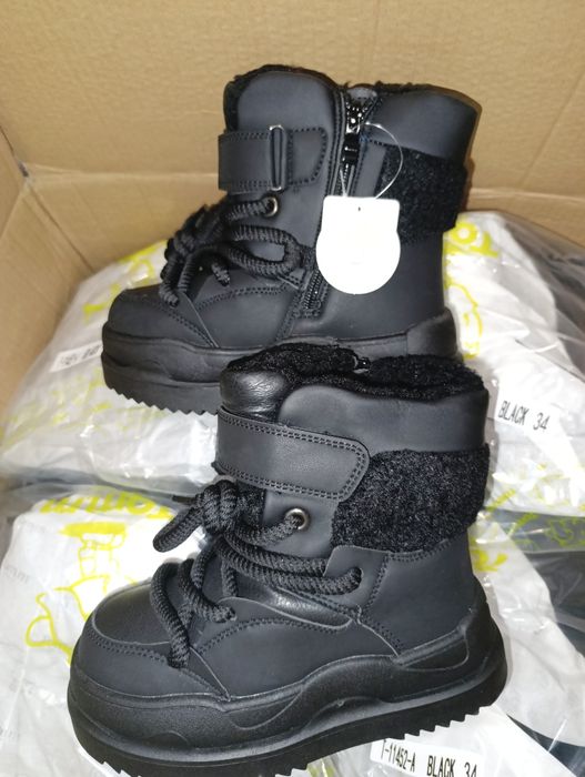 Зимові термо сапоги Том для дівчинки зимние ботинки для девочки черные