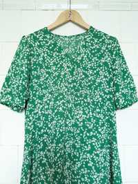 Сукня міді в квітковий принт, довга сукня зеленого кольору