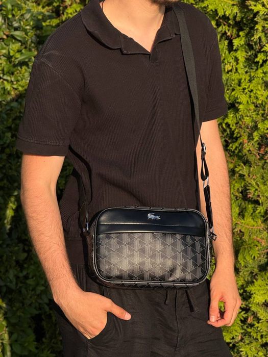 Сумка Lacoste monogram кросбоди через плече барсетка Лакост мужская