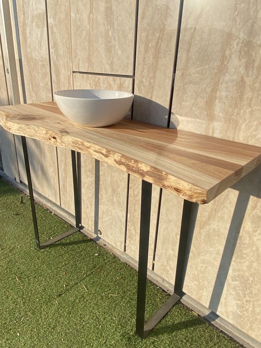 Tampos para lavatórios rústicos em madeira maciça