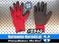 12 par Rękawice ochronne r.9 latex czerwone lateks rękawice robocze 9
