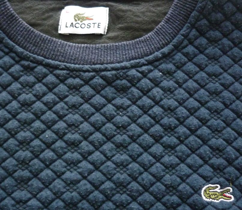 Piękna damska bluza pikowana LACOSTE rozm. L granatowa wysyłka gratis