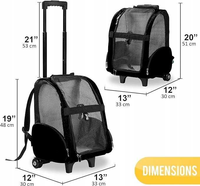 Plecak transporter dla psa czarny M 33 cm x 48 cm x 30 cm