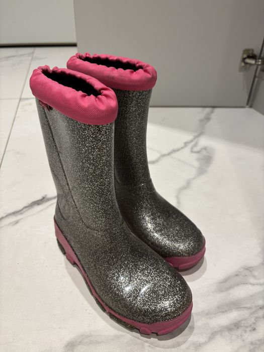 Brokatowe kalosze dla dzieczybki rozmiar 34