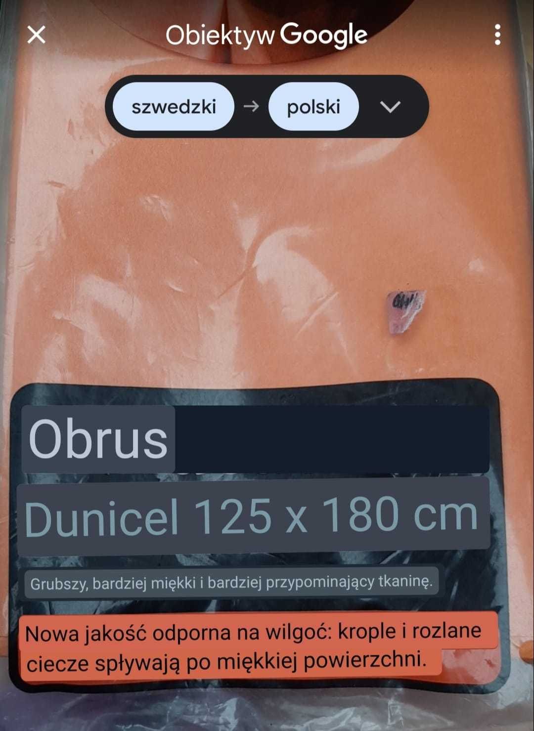 Obrus flizelinowy Dunicel pomarańczowy 125x180cm