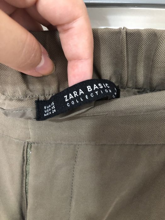 Calça tecido zara cáqui