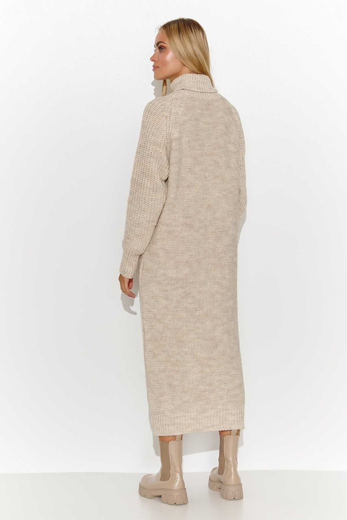 Sukienka dzianinowa sweter sweterkowa midi golf warkocz 38 40 42 NOWA