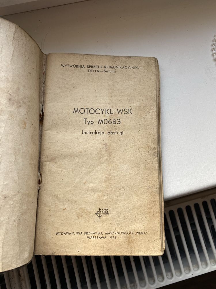 Książka wsk m06b3 1974 instrukcja obsługi