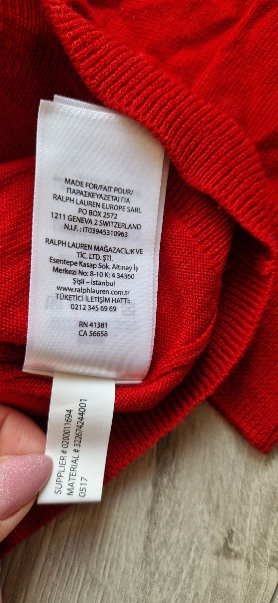 Polo Ralph Lauren sweter sweterek czerwony