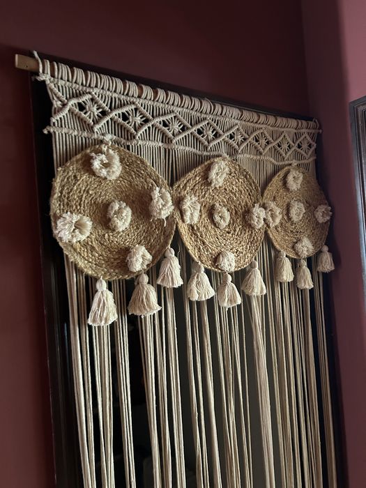 Cortina macrame e corda estilo natural