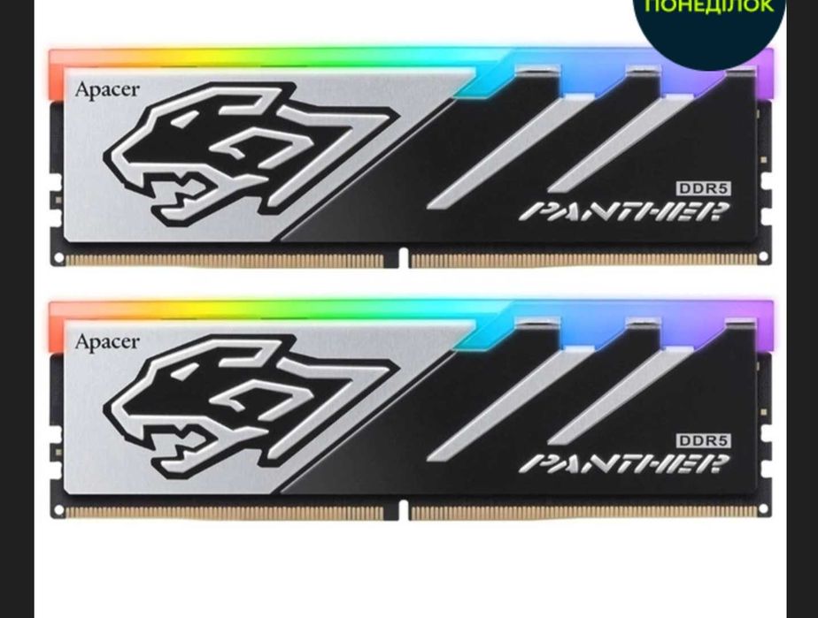 Новая, 5 лет гарантии  Apacer DDR5-5600 32768 MB (Kit of 2x16384)  RGB