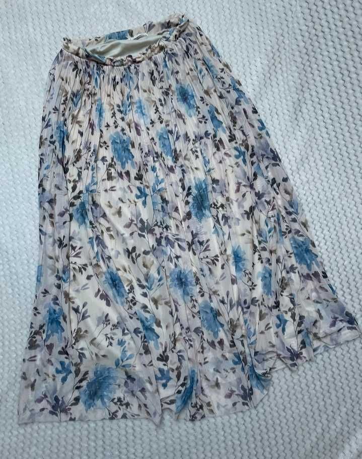 Reserved dluga midi maxi spodnica w kwiaty XL