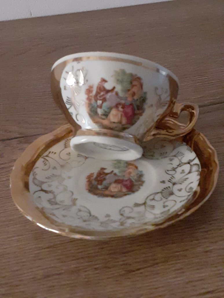 Fliżanka do herbaty ze spodkiem Vintage Veritable Porcelaine Made in I