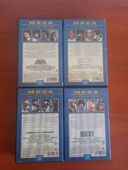 4 kasety VHS z serii Mega Collection w tym Rocky