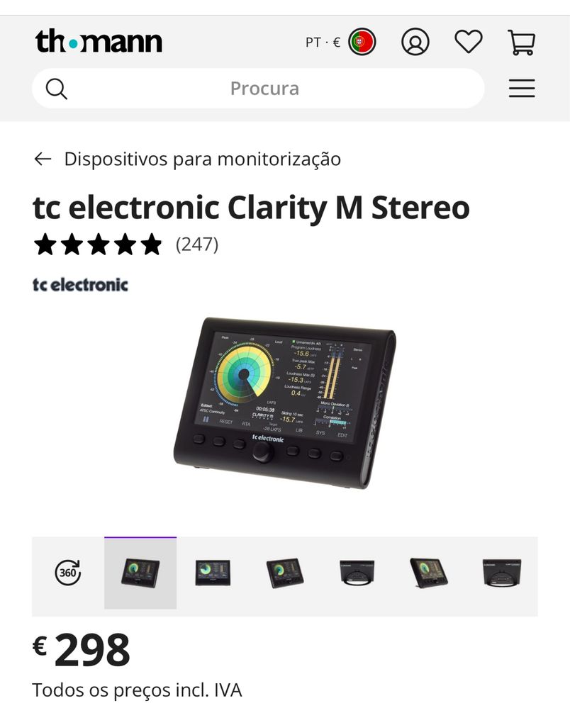 tc electronic Clarity M Stereo na caixa