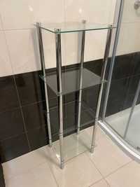 Regał łazienkowy/ Półka szklana stojąca (4 poziomy)
