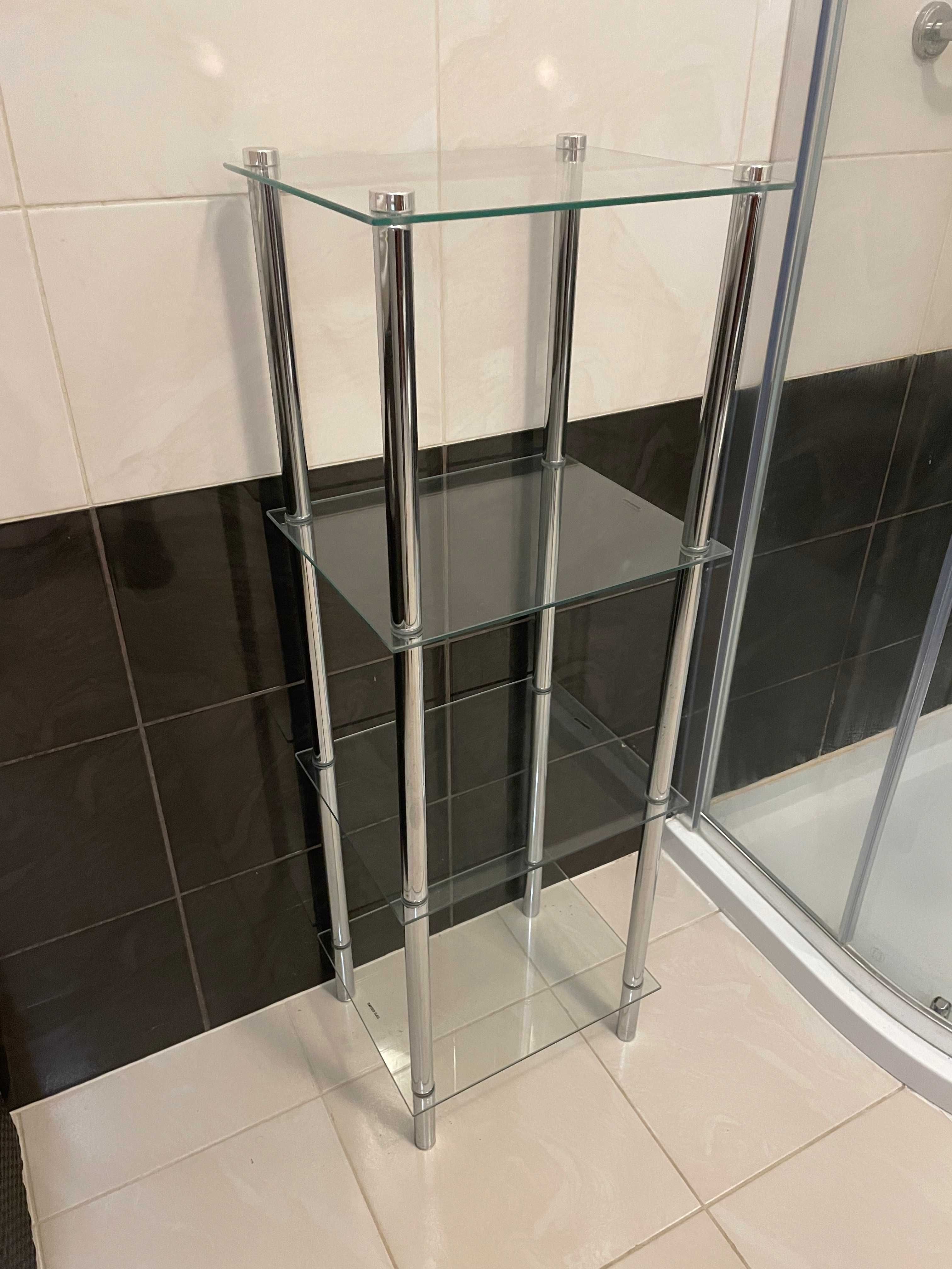Regał łazienkowy/ Półka szklana stojąca (4 poziomy)