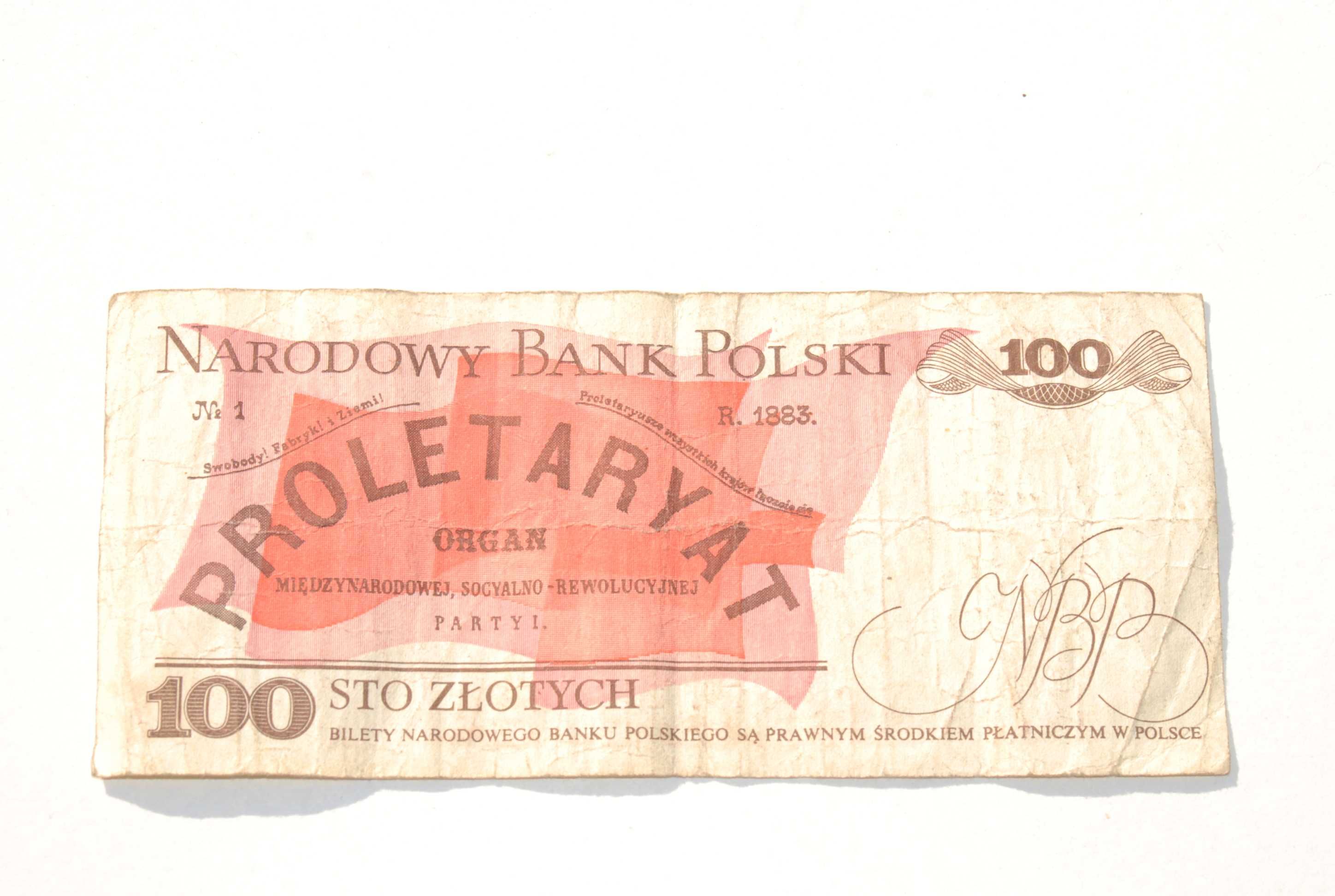 Stary banknot 100 złotych Waryński 1986 antyk