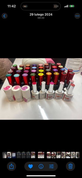Biurko afinia do manicure z calym osprzetem i 130 hybrydami