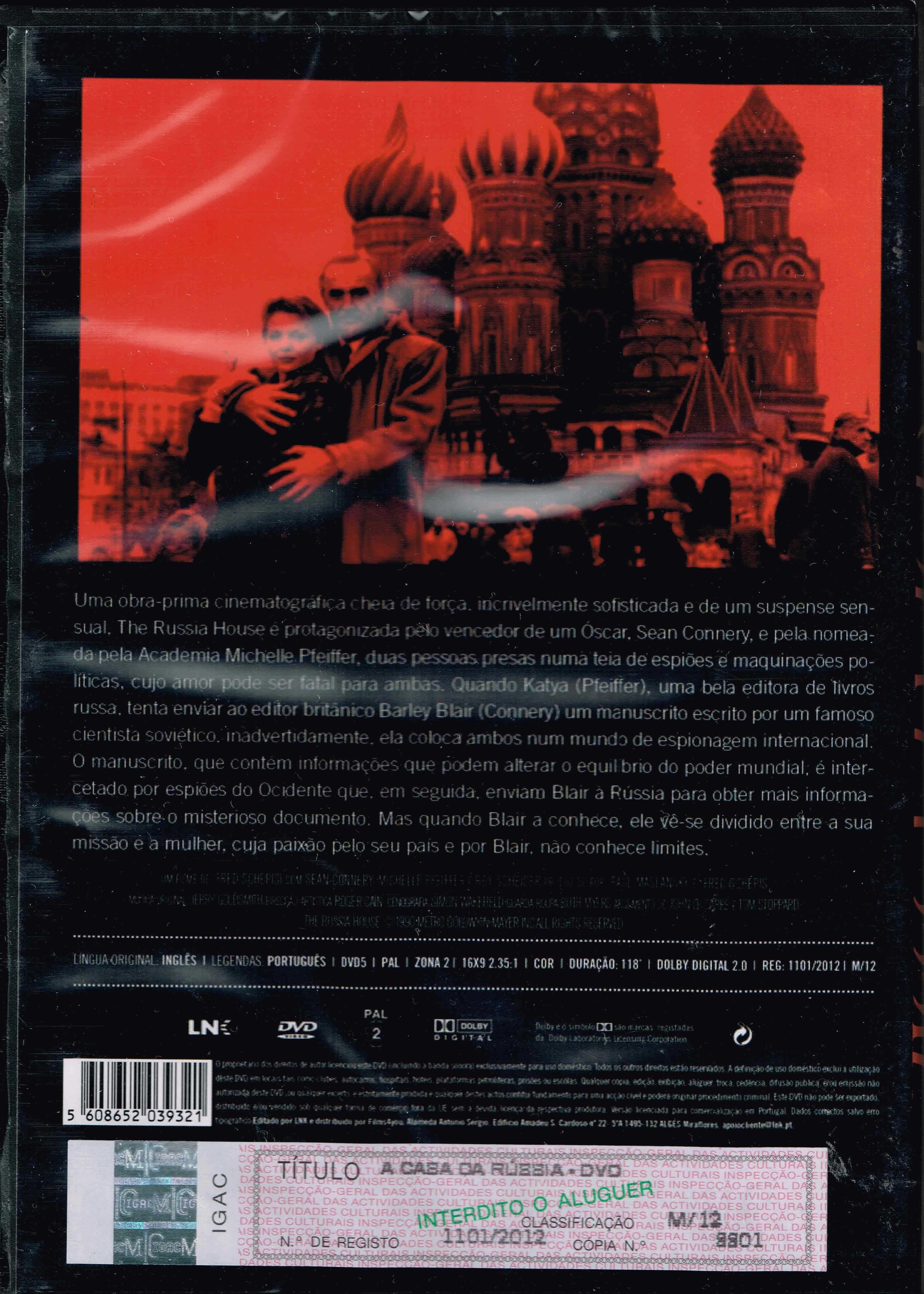 Filme em DVD: A CASA DA RÚSSIA "The Russia House" - NOVO! SELADO!