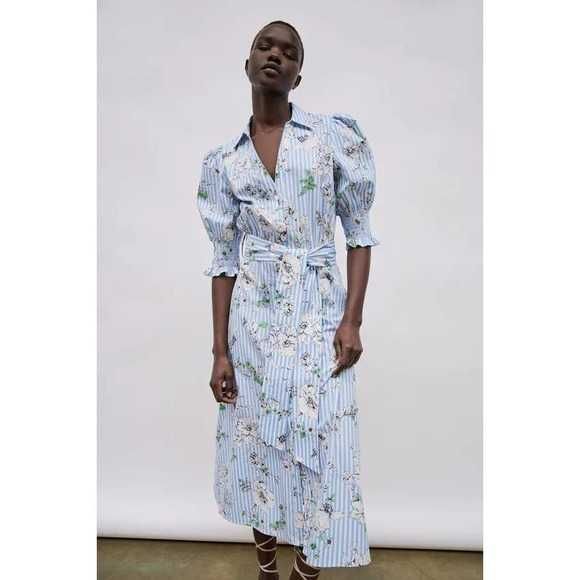 ZARA Luksusowa SUKIENKA w kwiaty z paskiem CUDO! XL