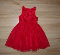 h&m sukienka dziecięcą wesele czerwona princeska używana