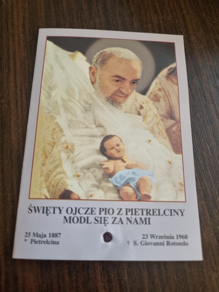Obrazek Ojca Pio relikwia