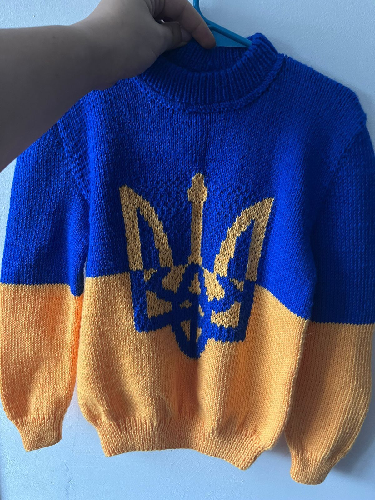 Вязаний светр герб Украіни дитячий