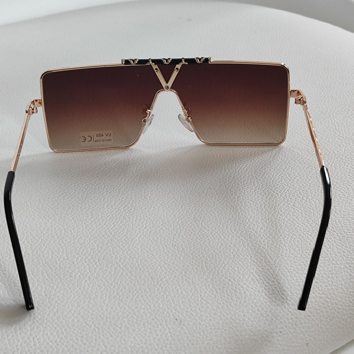 Okulary męskie okularki UV400 ochrona lustrzanki Lv Louis Vuitton beż