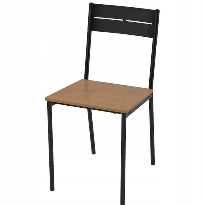 IKEA SANDSBERG krzesło 2szt czarny/brązowa bejca