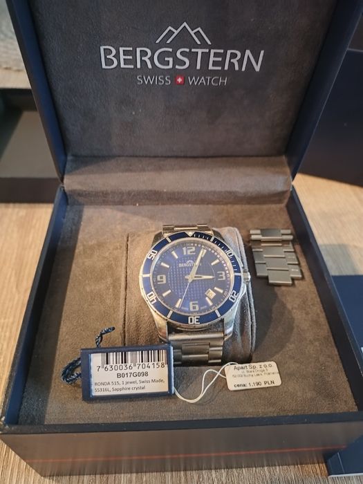 Bergstern 43mm,szafir,10bar,ronda515