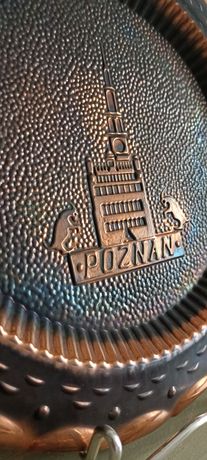 Talerz miedziany Poznań metaloplastyka PRL