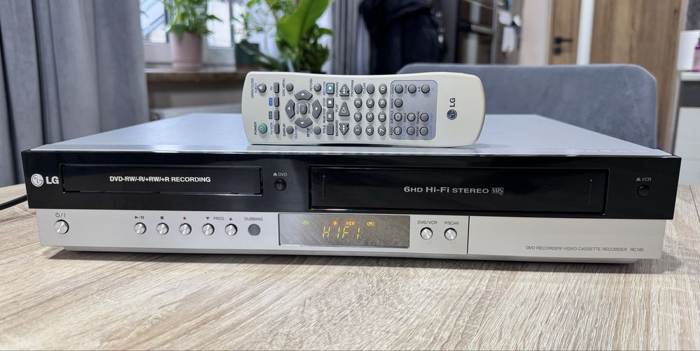 LG RC185 #Nagrywarka DVD VHS #6HD #Hi-Fi Stereo #DV-in #DivX #Pilot