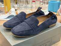 Buty Venezia – zamszowe mokasyny, granatowe, nowe, r. 36