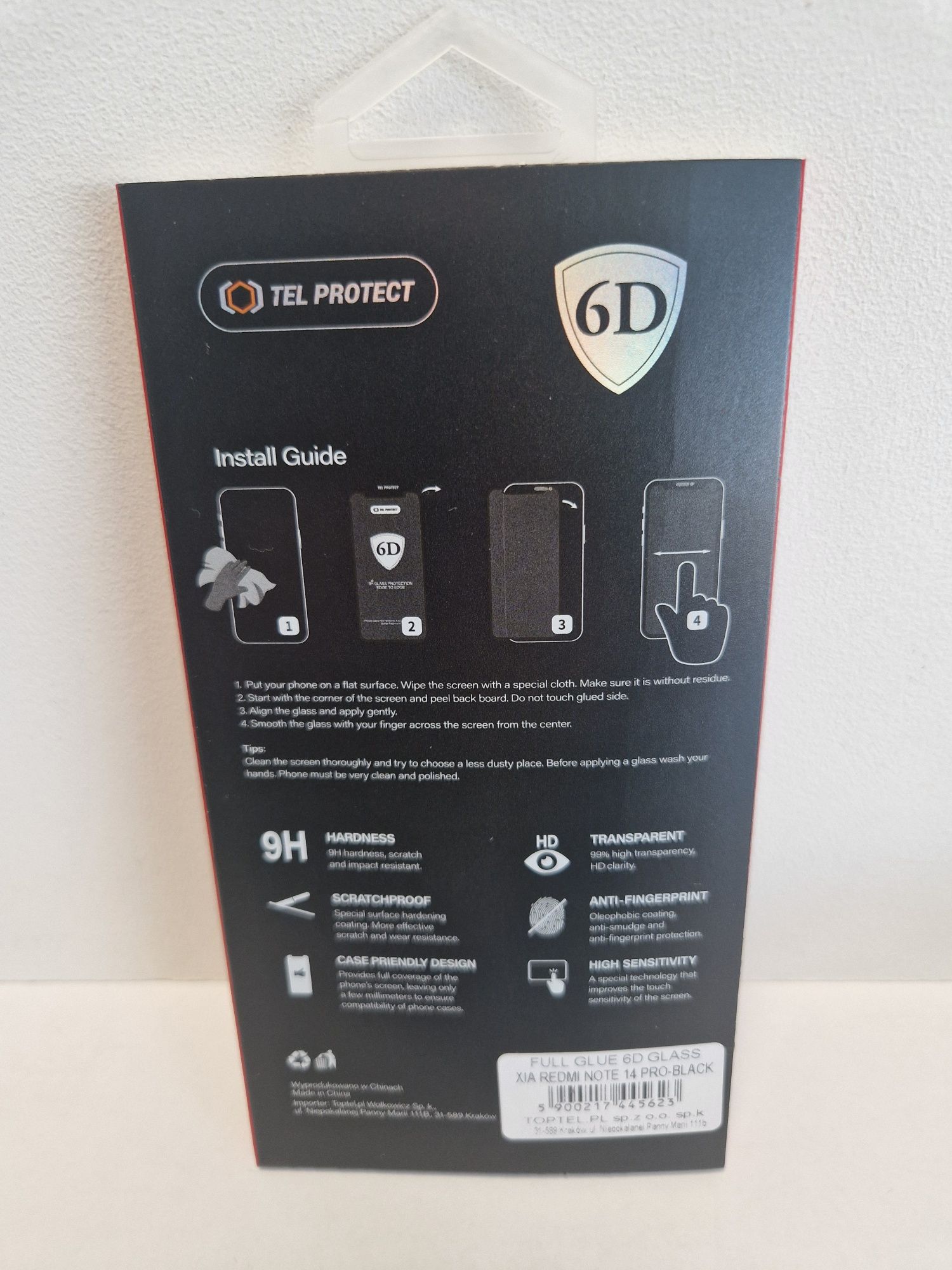 Hartowane szkło Tel Protect Full Glue 6D do XIAOMI REDMI NOTE 14 PRO