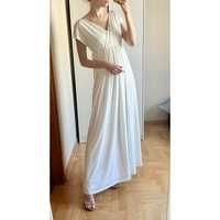 Nowa suknia ślubna na sesje ciążowa dluga biala sukienka