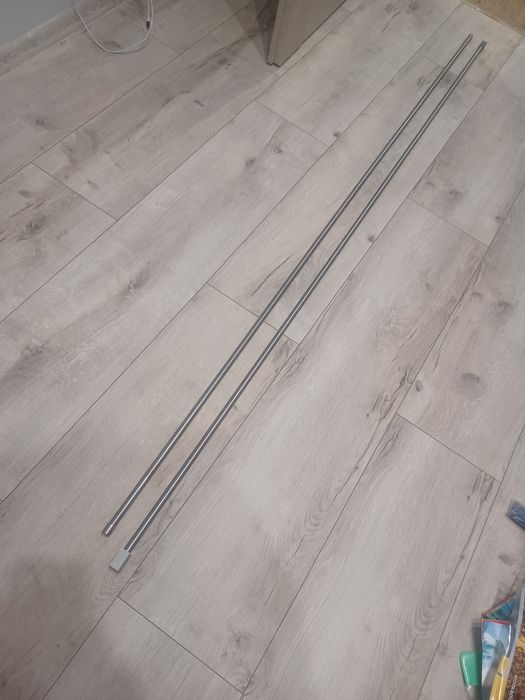 Karnisz metalowy podwójny srebrny 210cm