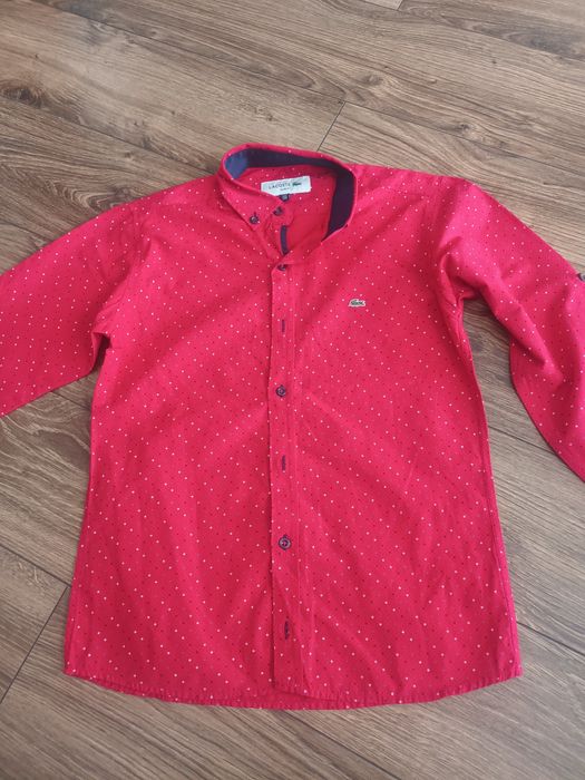 Markowy zestaw: koszula, sweter i 3 bluzki na chłopca 140