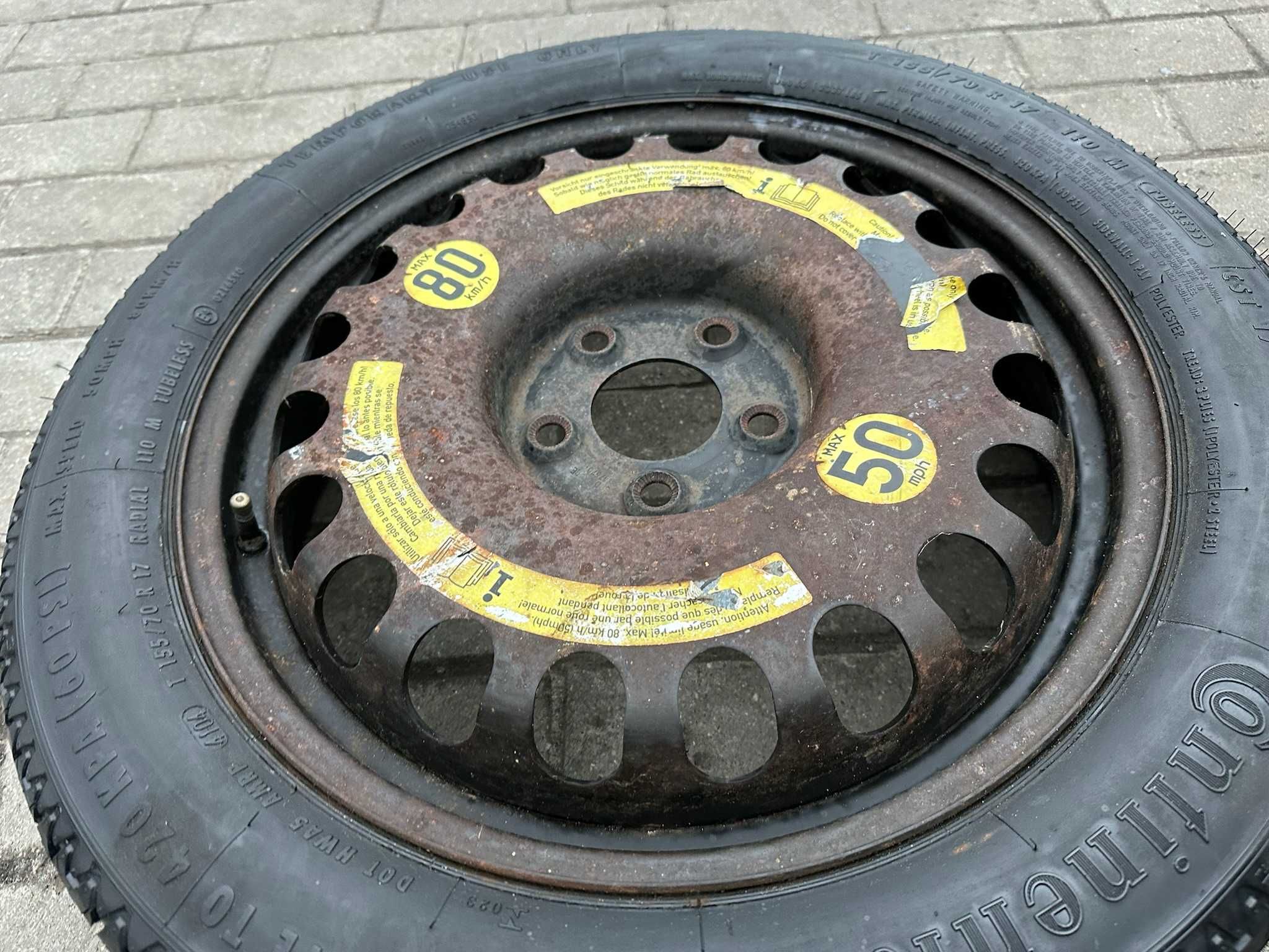 KOŁO DOJAZDOWE ZAPASOWE 17 Mercedes W211 W219 Audi 5X112 155/70R17