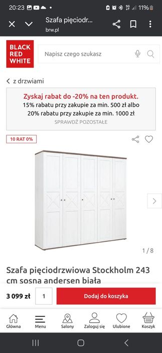 Duża pojemna szafa ,biała