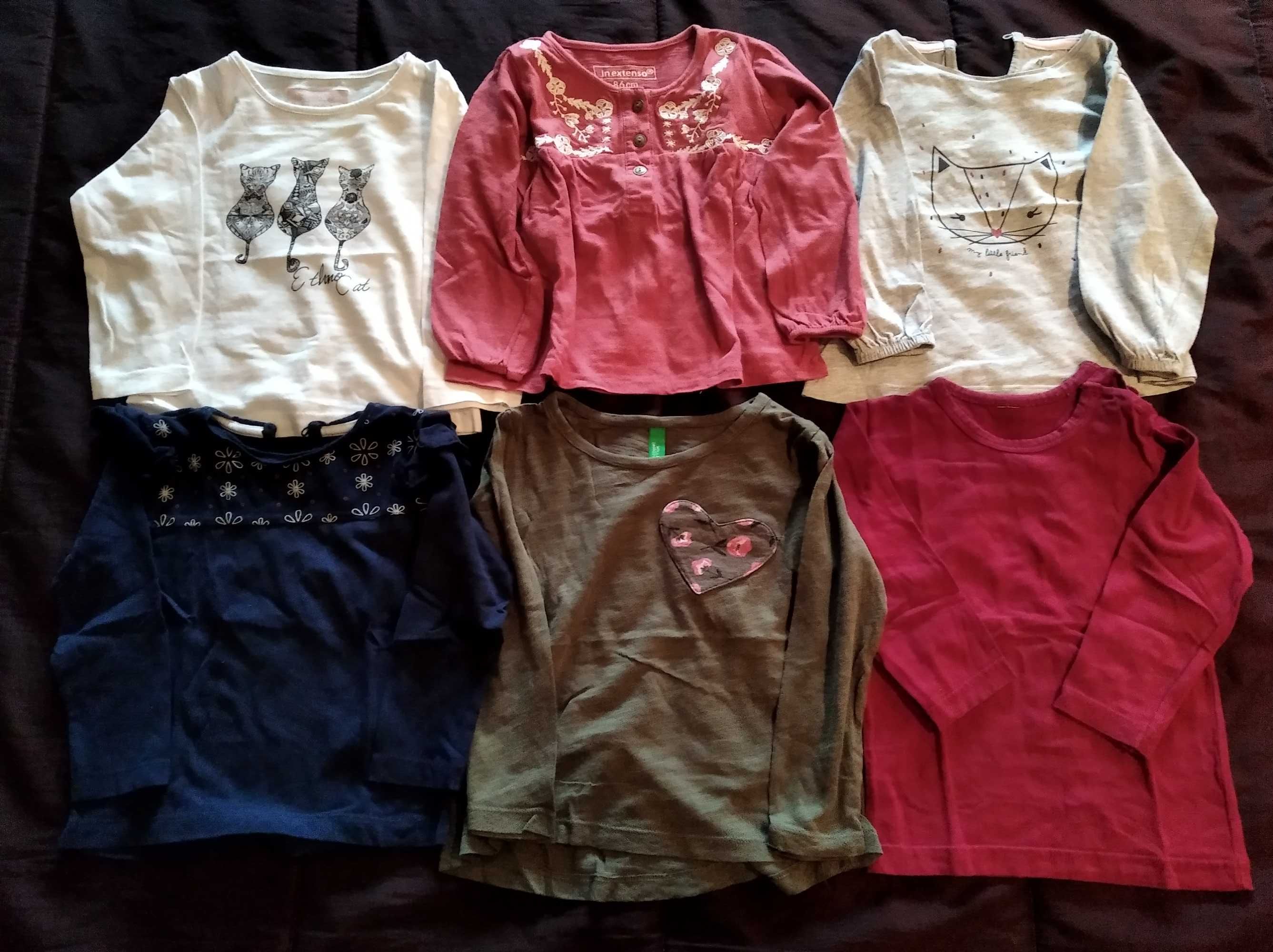 8 lotes de roupa de menina 1-2 anos