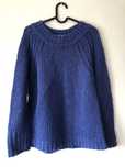 Sweter chabrowy niebieski Taranko 34 XS szerokie rękawy